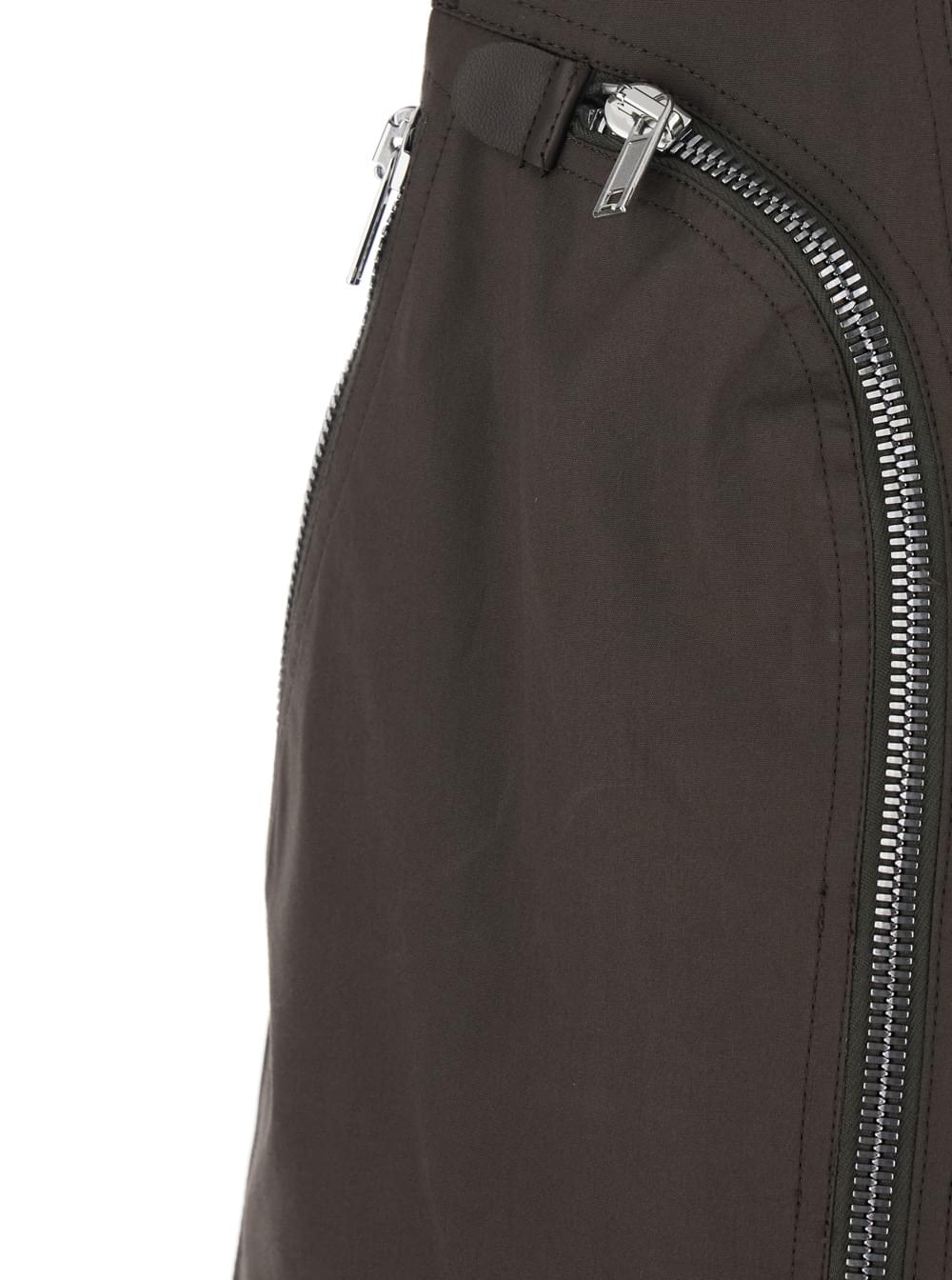 Rick Owens Men Men's Brown 'Bauhaus' Sleeveless Gilet With Two Zip Pockets On The Front In Stretch Cotton RICK OWENS