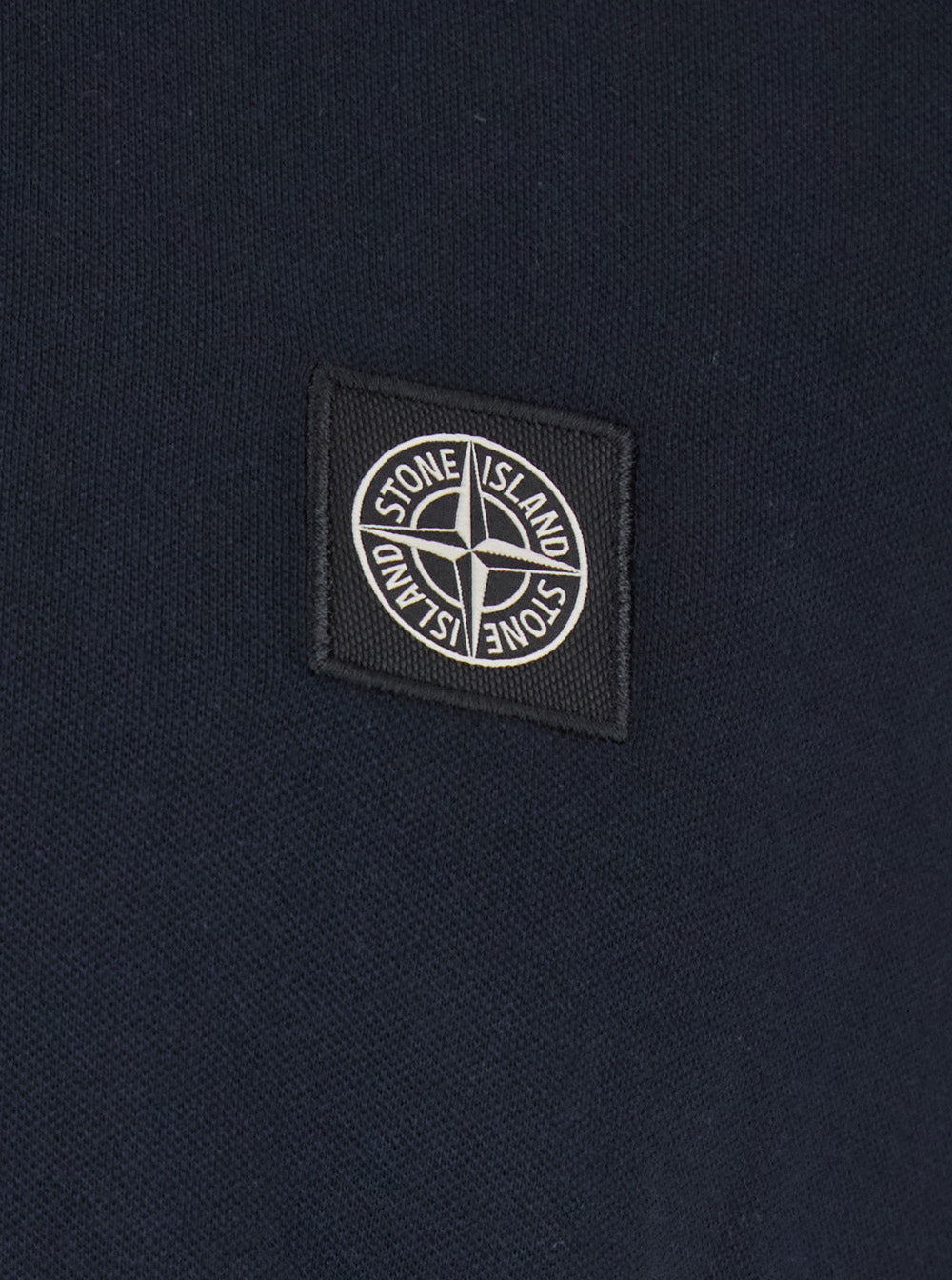 Stone Island Men Blue Polo Shirt With Classic Collar And Logo Patch On The Front In Stretch Cotton For Men STONE ISLAND