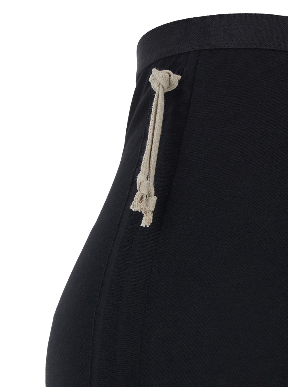 Rick Owens Women Long Skirt With Side Drawstring Closure And Straight Hem In Black Cotton For Women RICK OWENS