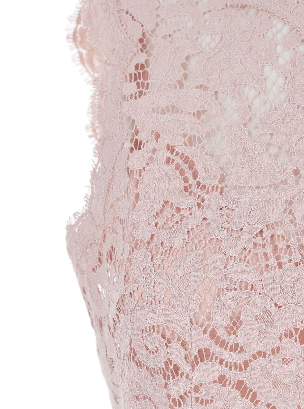 Dolce & Gabbana Women Pink Dress With Lace Design In Mixed Cotton Woman DOLCE & GABBANA
