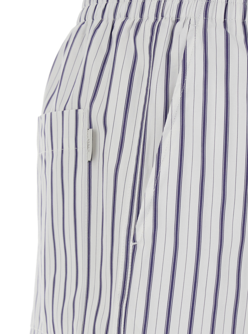 Ami Paris Women White Shorts With Elastic Waist And All-Over Striped Motif For Women AMI PARIS