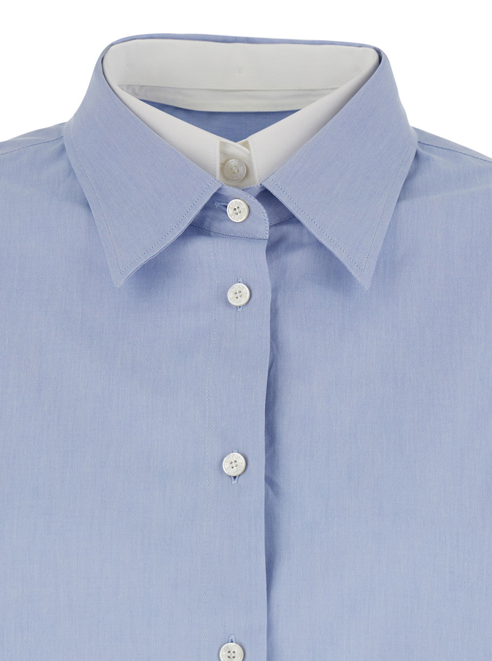Acne Studios Women Blue Shirt 'Sitara Melange Cotton Shirting' With Classic Collar And Long Sleeves In Cotton For Women ACNE STUDIOS