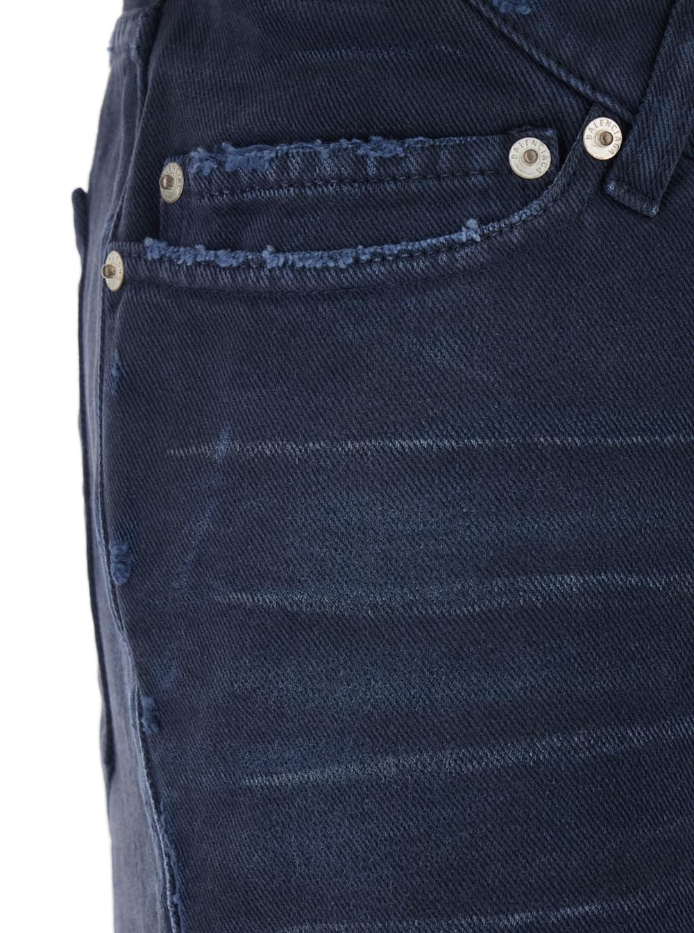 Balenciaga Women Blue Five-Pocket Jeans With Curved Waist And Faded Effect In Denim For Women BALENCIAGA