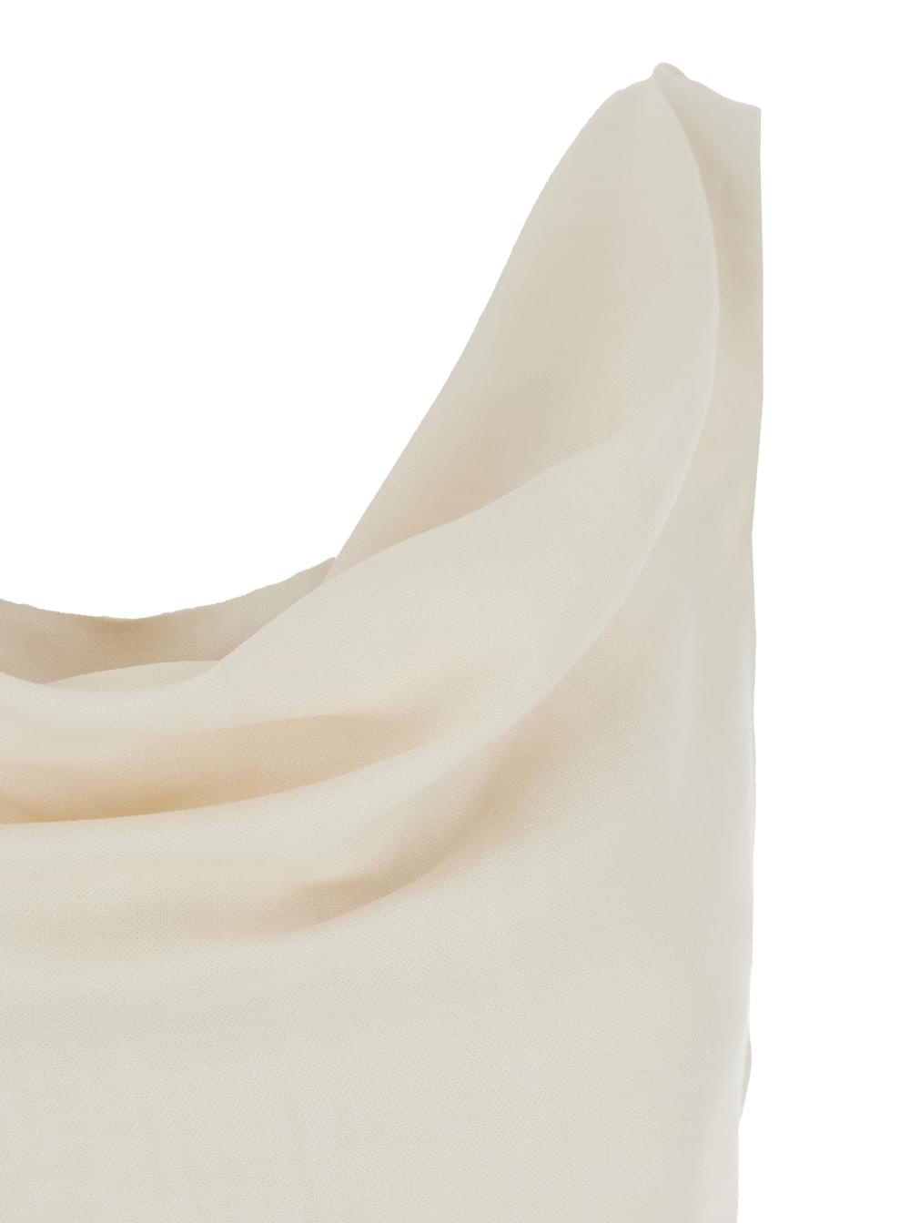Brunello Cucinelli Women White Top With Draped Neckline In Viscose Blend For Women BRUNELLO CUCINELLI