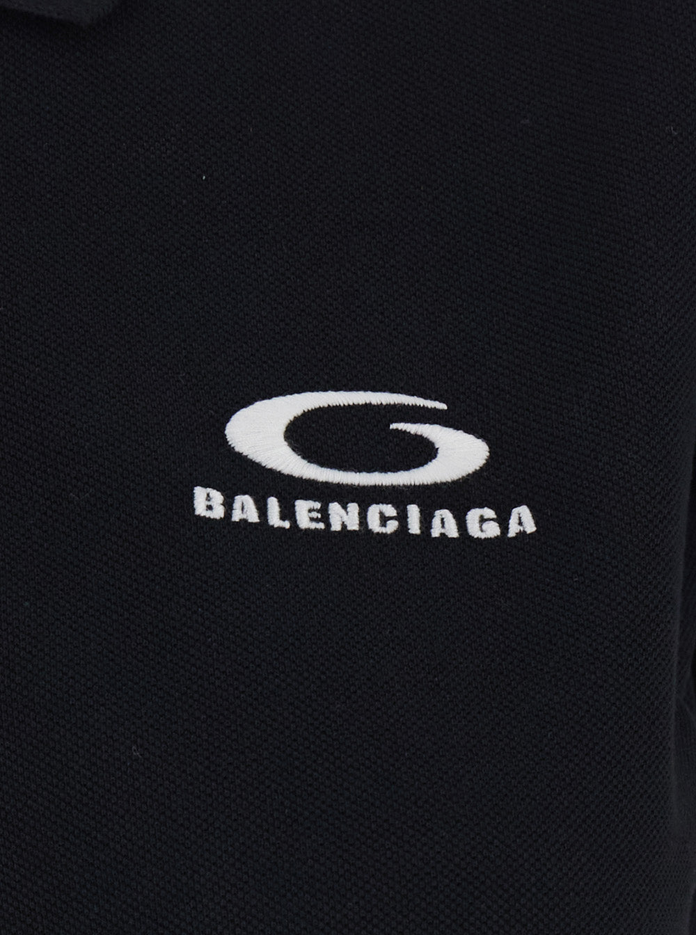 Balenciaga Women Black Polo Shirt With Logo On The Front In Cotton Woman BALENCIAGA