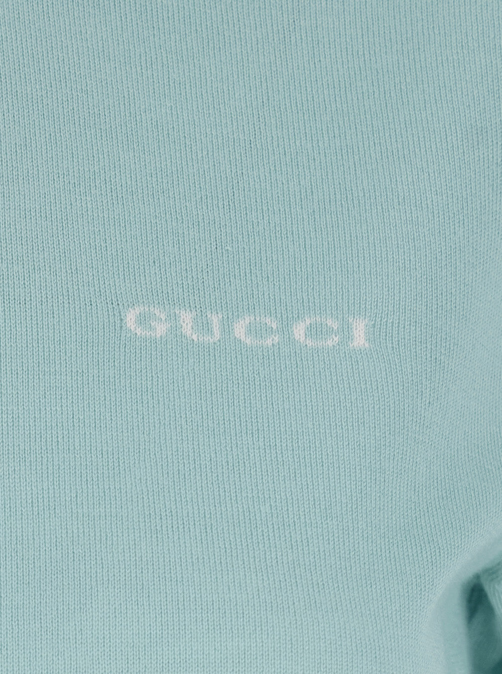 Gucci Women Light Blue Polo With Classic Collar And Logo Lettering Embroidery On The Front In Wool For Women GUCCI