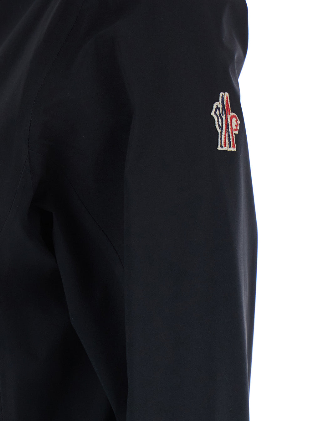 Moncler Grenoble Women Valles Jacket With Hood And Logo Lettering On The Front In Black Tech Fabric For Women MONCLER GRENOBLE