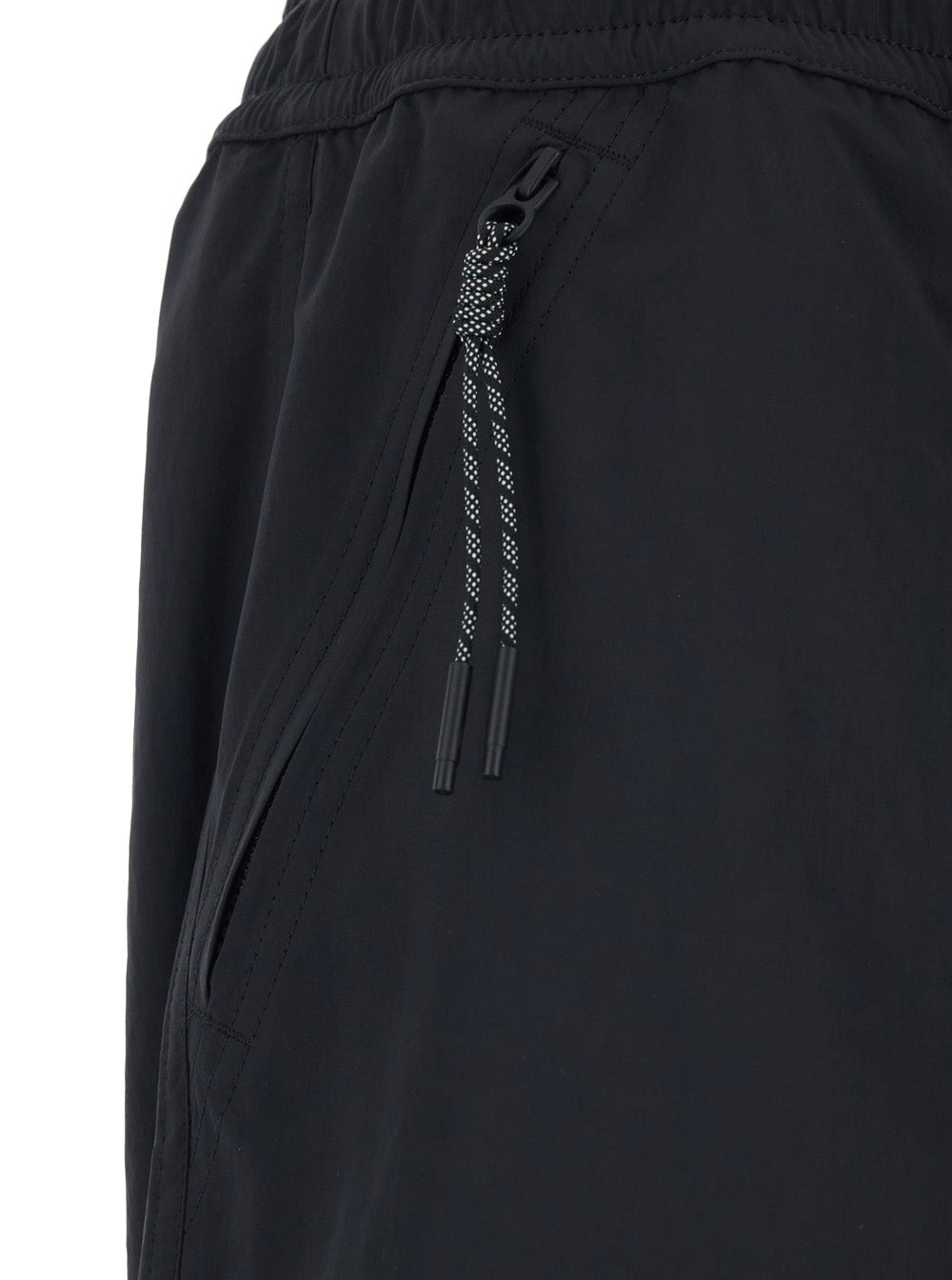 Moncler Grenoble Men Black Bermuda Shorts With Elastic Waist And Logo Patch On The Back In Tech Fabric For Men MONCLER GRENOBLE