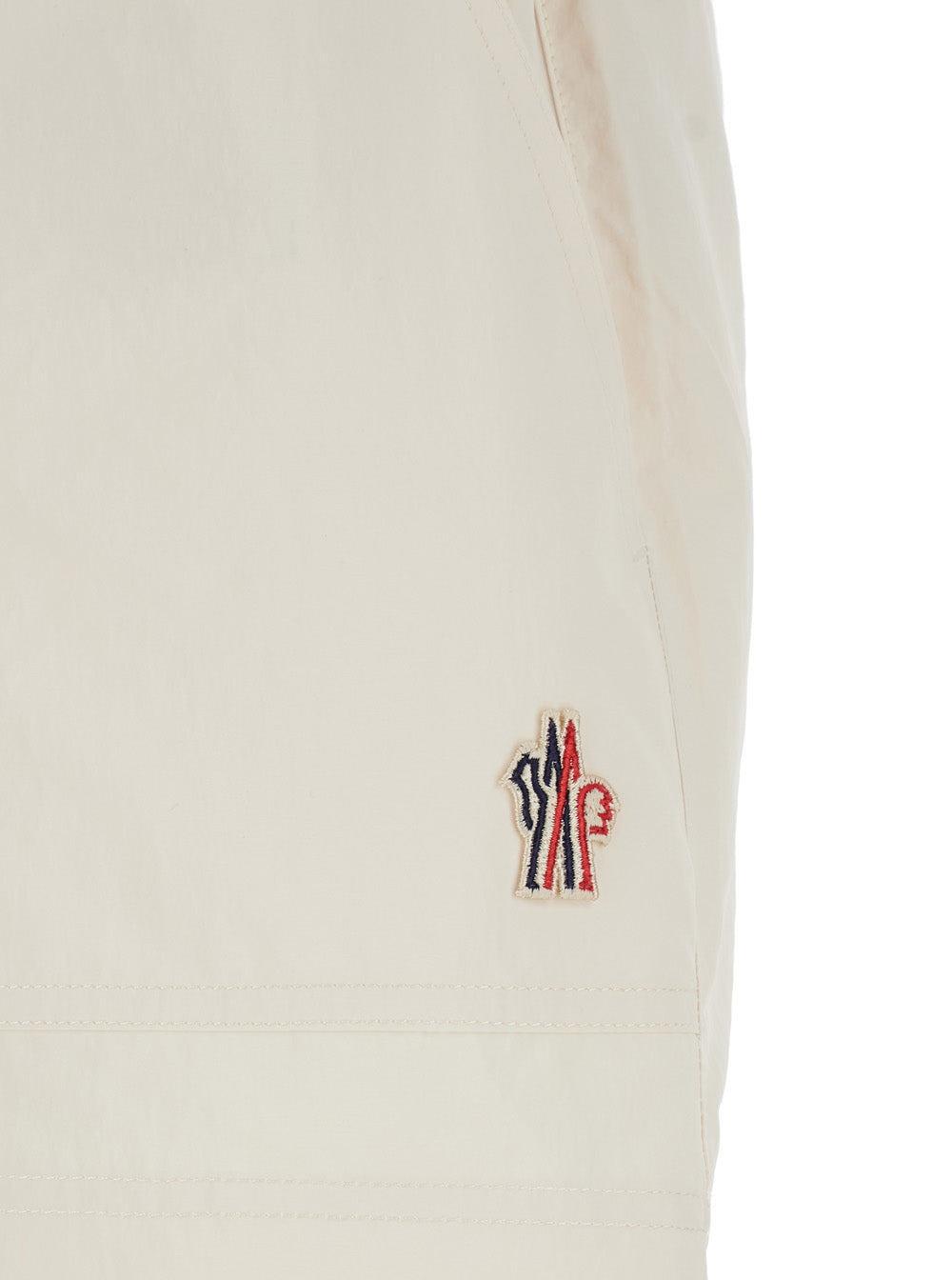 Moncler Grenoble Women White Shorts With Elasticated Waist And Drawstring And Logo Patch On The Side In Tech Fabric For Women MONCLER GRENOBLE