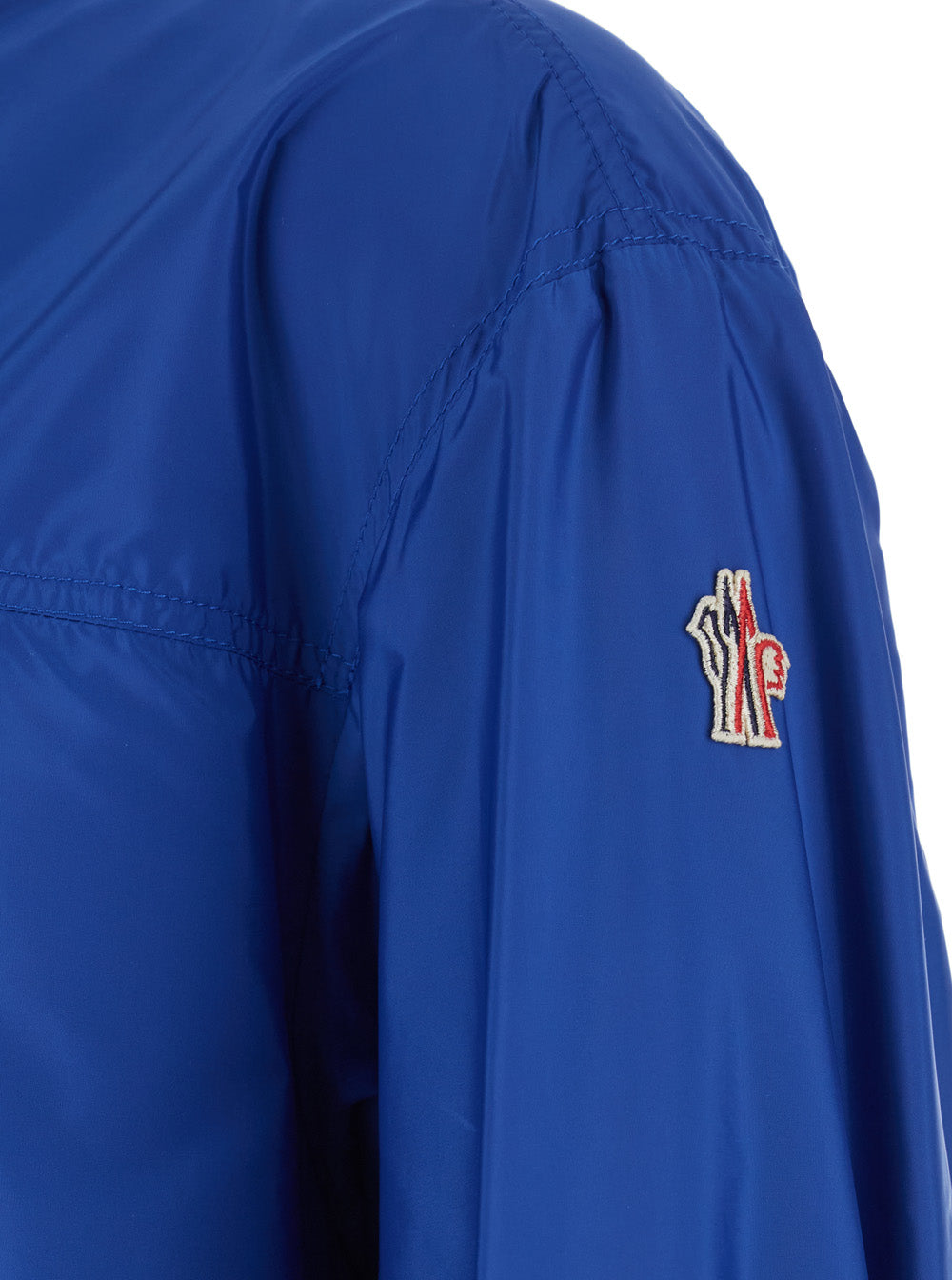 Moncler Grenoble Men 'Brive' Blue Jacket With High Collar And Logo Patch On The Sleeve In Tech Fabric Man MONCLER GRENOBLE