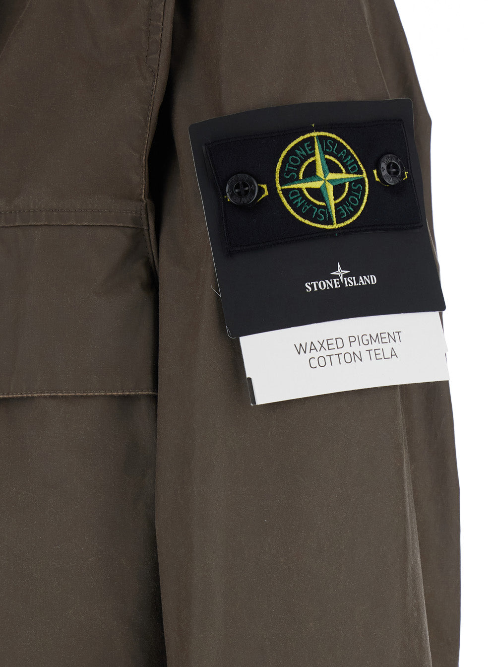 Stone Island Men Brown Jacket With Logo Patch On The Sleeve And Coated Design In Cotton Blend For Men STONE ISLAND