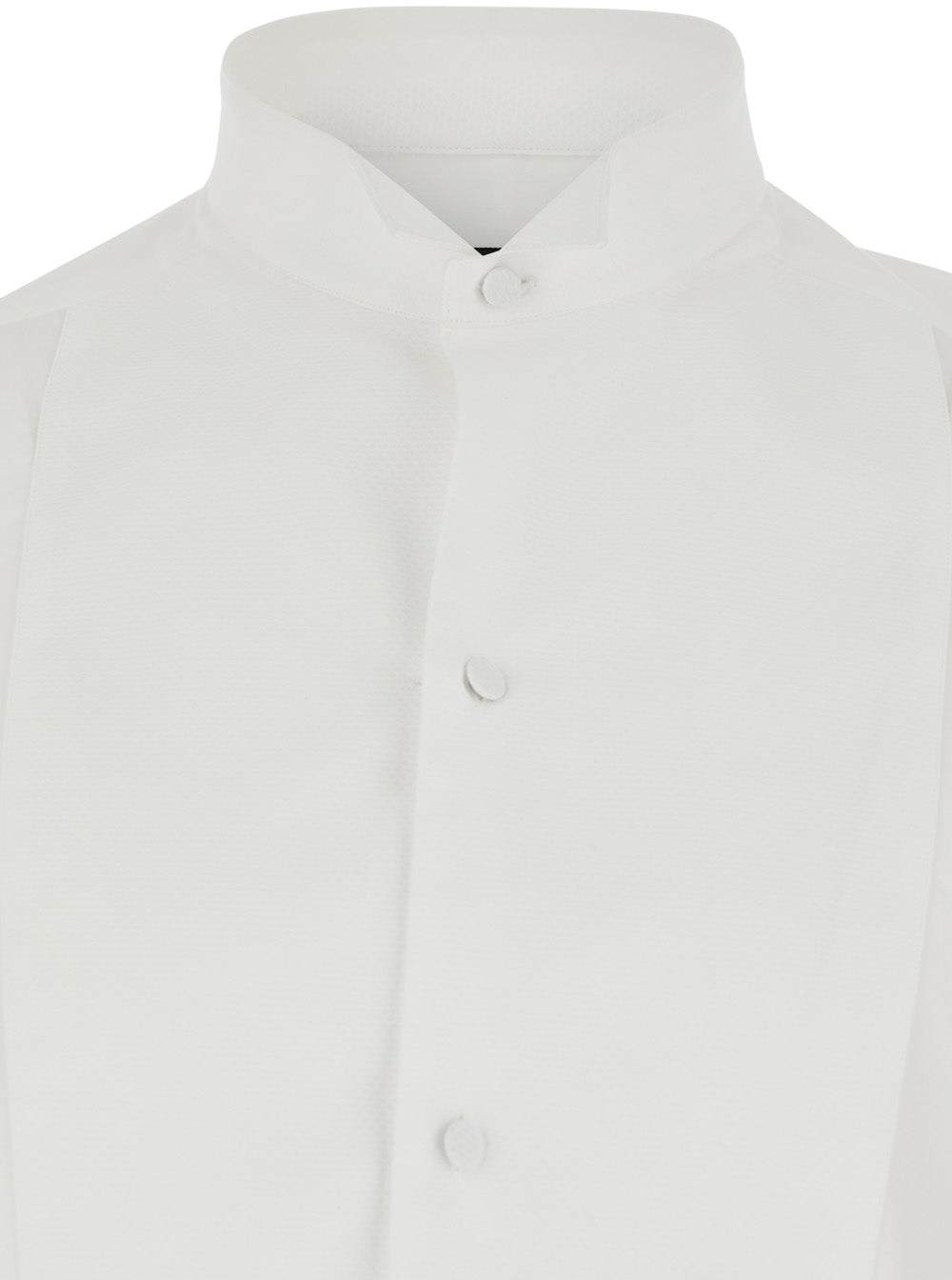 Tom Ford Men White Long-Sleeved Shirt With Tone-On-Tone Button Closure In Cotton For Men TOM FORD