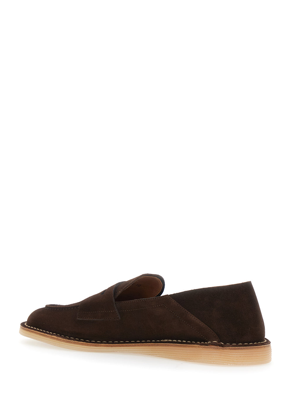 Dolce & Gabbana Men Brown Florio Loafers With Dg Logo Detail On The Side In Suede For Men DOLCE & GABBANA