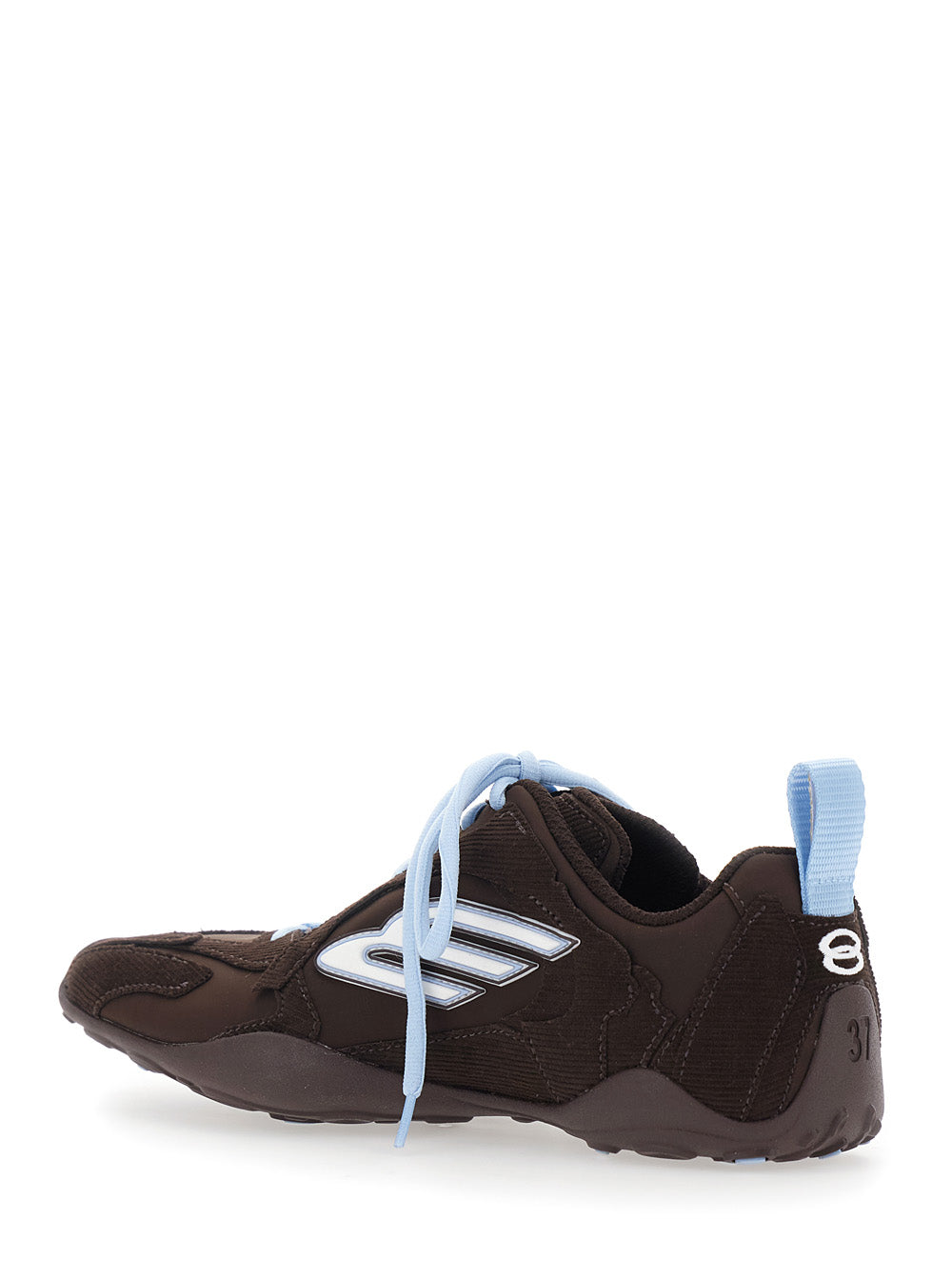 Balenciaga Women Sneaker 'Monday Ultra' Low Top With Logo Detail On The Side And Velvet Inserts In Brown Tech Fabric For Women