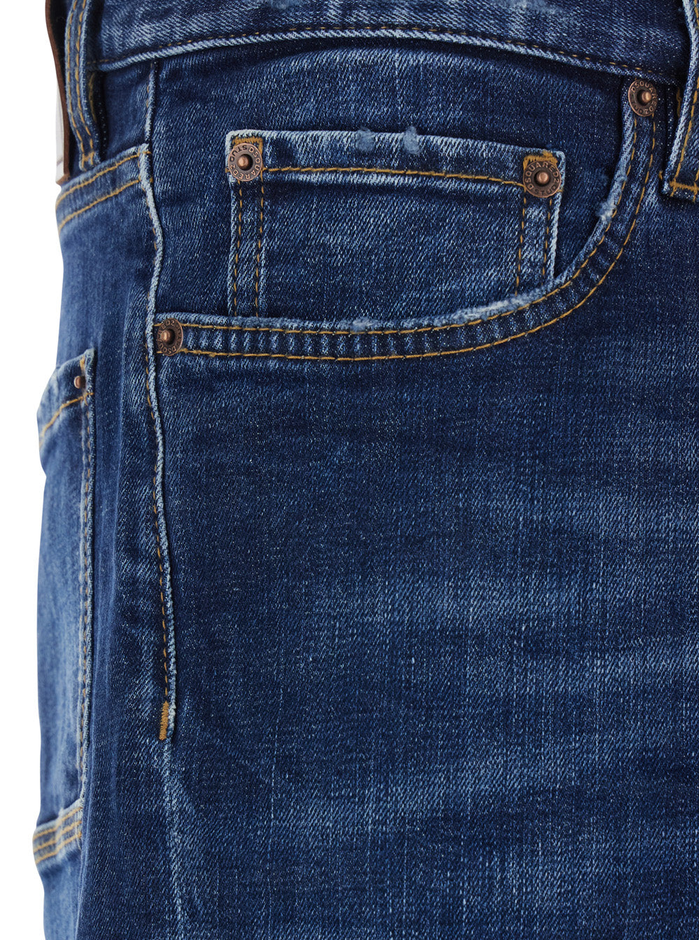 Dsquared2 Men Blue Jeans With Five-Pocket Design And Faded Effect In Denim For Men DSQUARED2