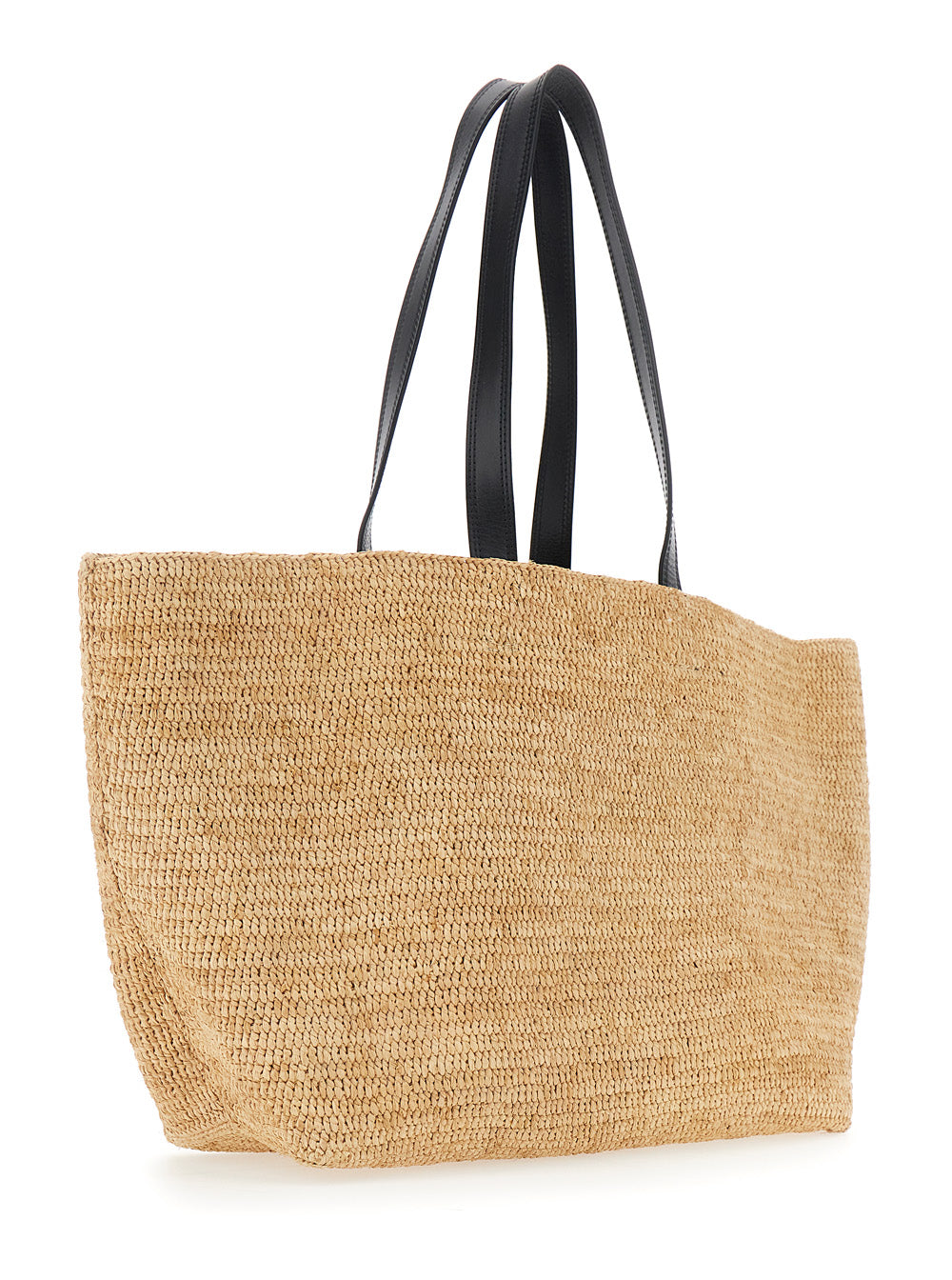 Ami Paris Men Beige Tote Bag With Adc Patch On The Front And Two Top Handles In Raffia Man AMI PARIS