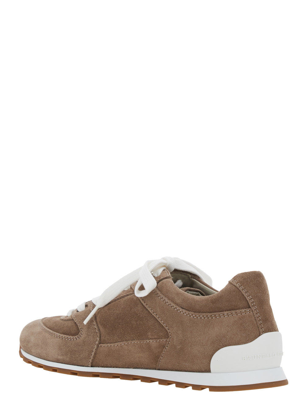 Brunello Cucinelli Women Brown Low Top Sneaker With Suede Inserts Women BRUNELLO CUCINELLI
