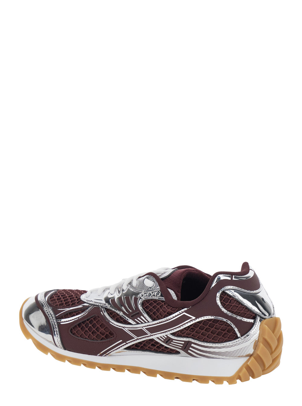 Bottega Veneta Men Running Sneaker 'Orbit' With Logo Lettering Detail In Bordeaux Tech Fabric For Men BOTTEGA VENETA