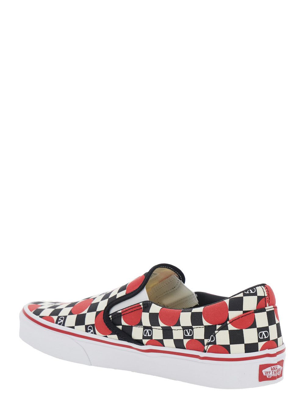 Valentino Garavani Men Multicolor Low Top Sneaker With Check Motif And All-Over Vlogo Print In Cotton Man VALENTINO GARAVANI