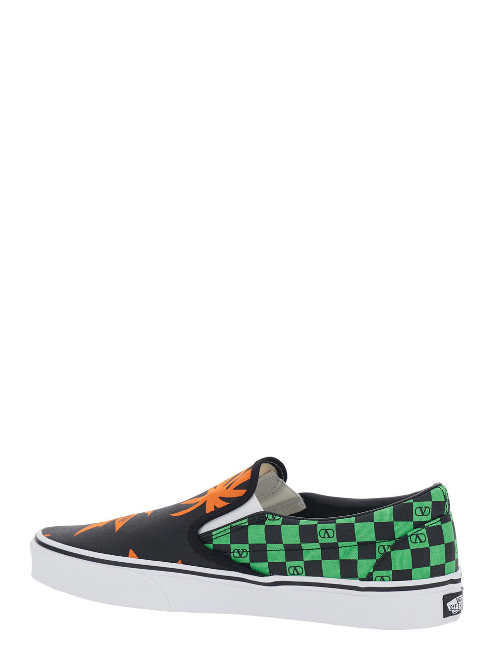 Valentino Garavani Men Multicolor Low Top Sneaker With Check Motif With Vlogo Print And Palm Print And Logo Lettering In Cotton Man VALENTINO GARAVANI