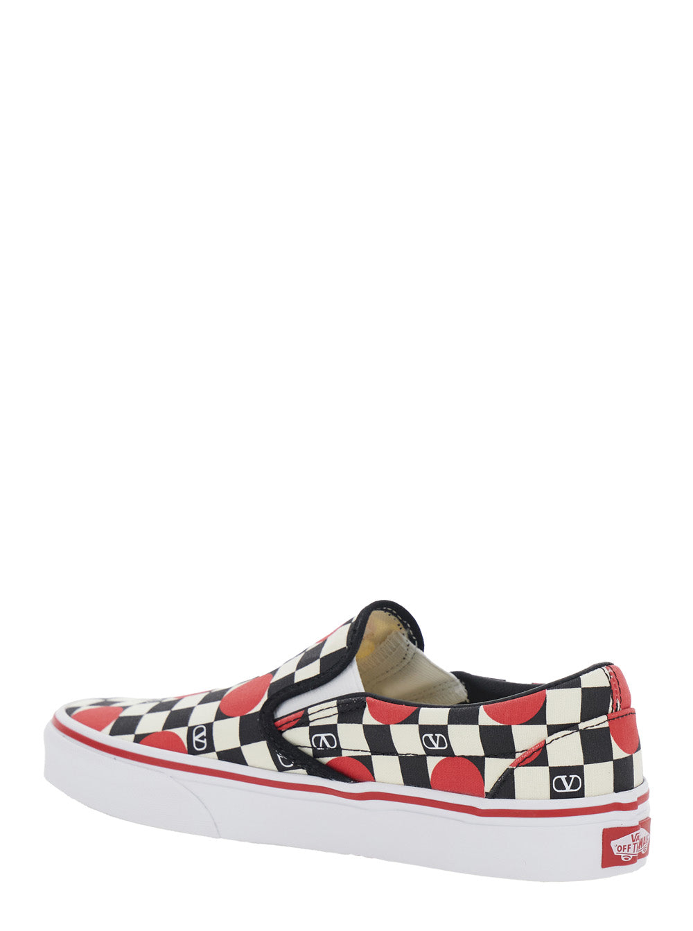 Valentino Garavani Women Multicolor Low Top Sneaker With Check Motif And All-Over Vlogo Print In Cotton For Women VALENTINO GARAVANI