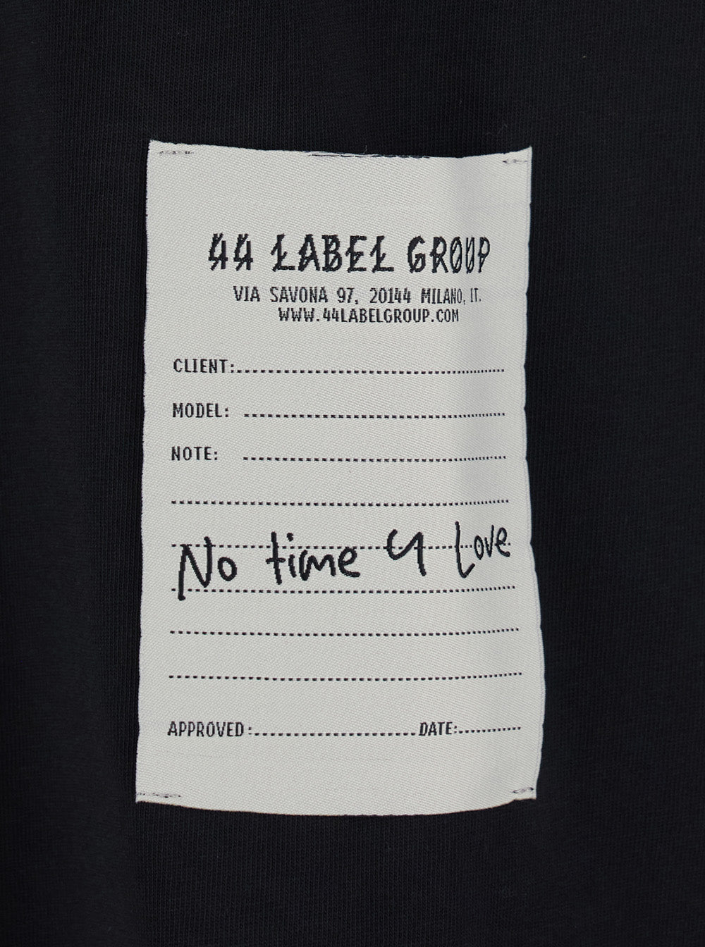 44 Label Group Men Black Crew Neck T-Shirt With Logo On Front And Back In Cotton For Men 44 LABEL GROUP