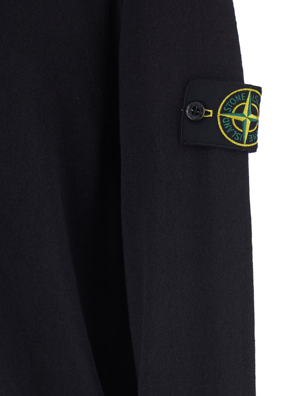 Stone Island Men Blue Crewneck Sweater With Logo Patch On The Sleeve In Cotton For Men STONE ISLAND