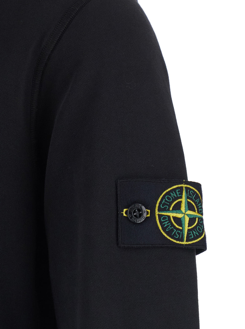 Stone Island Men Black Hoodie With Drawstring And Front Kangaroo Pocket In Cotton Woman STONE ISLAND