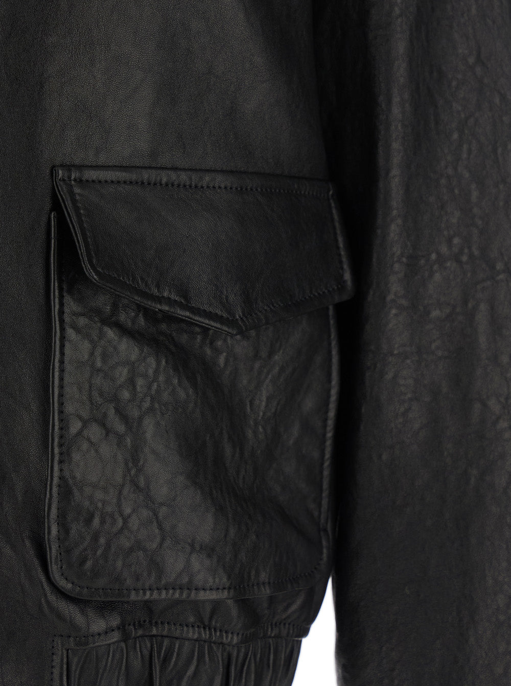 Saint Laurent Men Jacket 'Classic Collar Jacket With Two Flap Pockets On The Front' Black Leather Men SAINT LAURENT