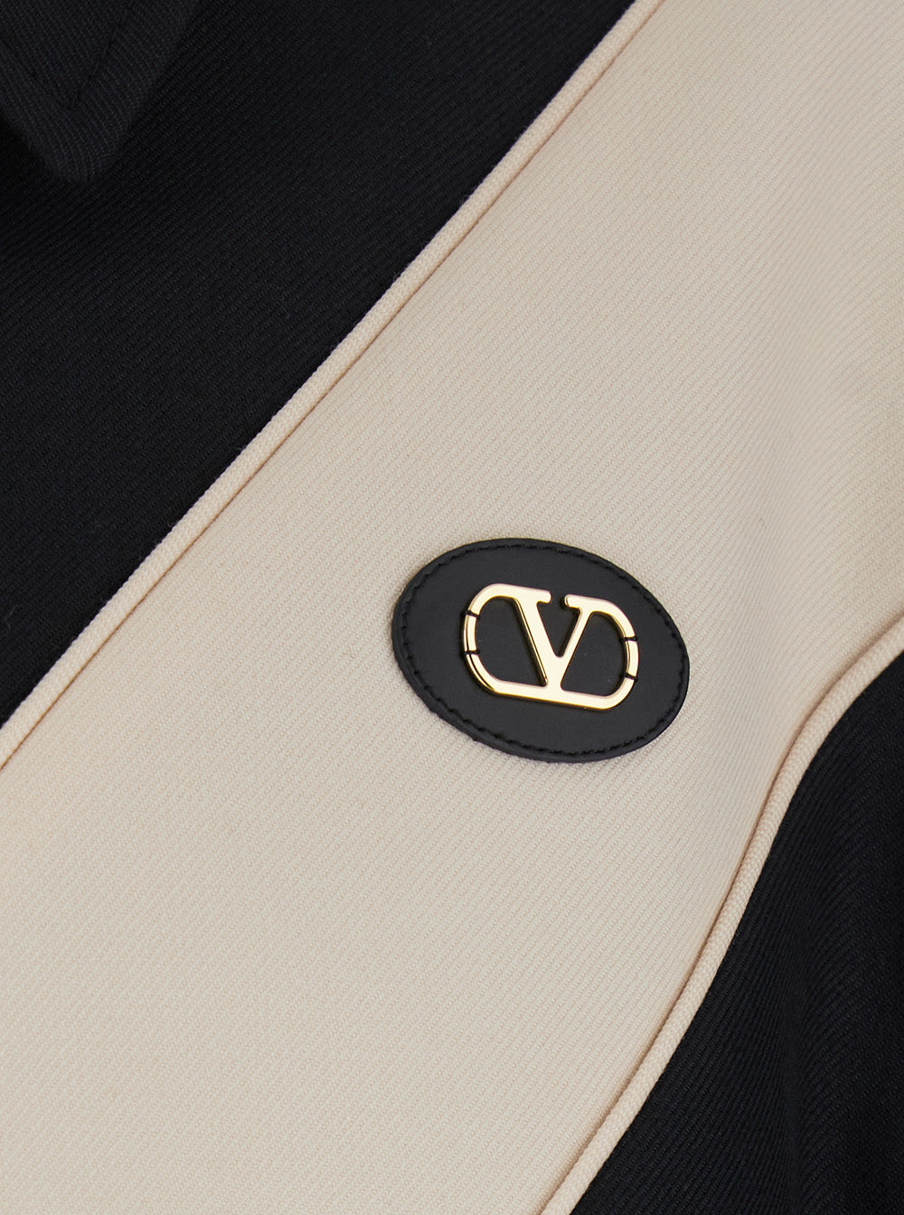 Valentino Men Jacket With Classic Collar And Contrast Details On The Front And Back In Black Tech Fabric Men VALENTINO