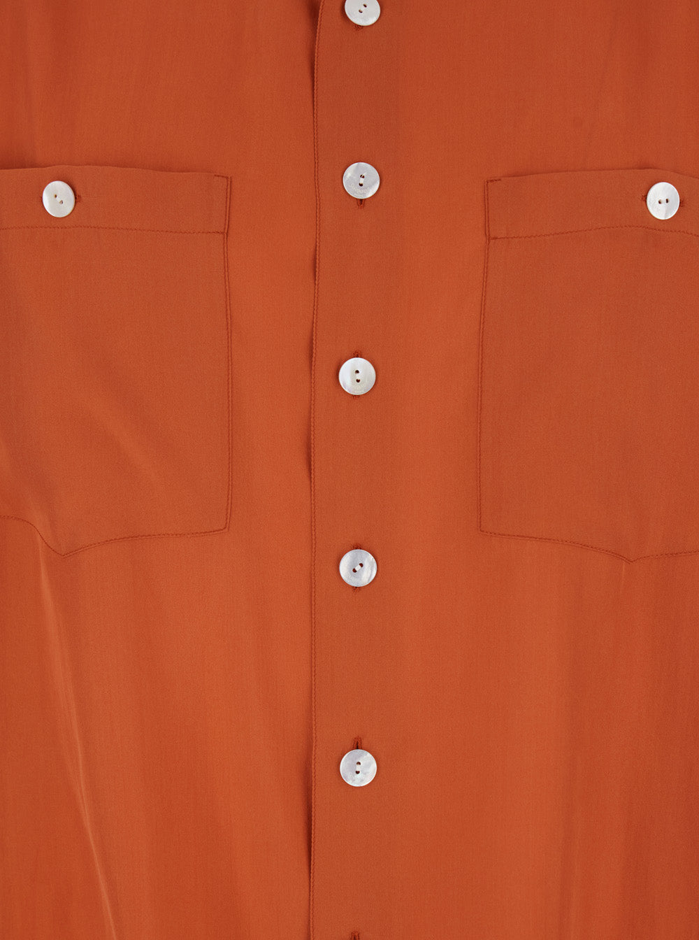 Saint Laurent Men Orange Silk Classic Collar Shirt For Men SAINT LAURENT