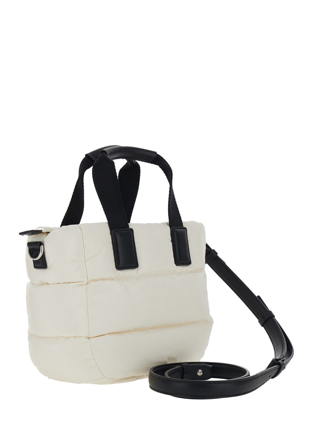 Moncler Women Handbag 'Karadoc' Mini With Adjustable And Removable Shoulder Strap In White Tech Fabric For Women MONCLER
