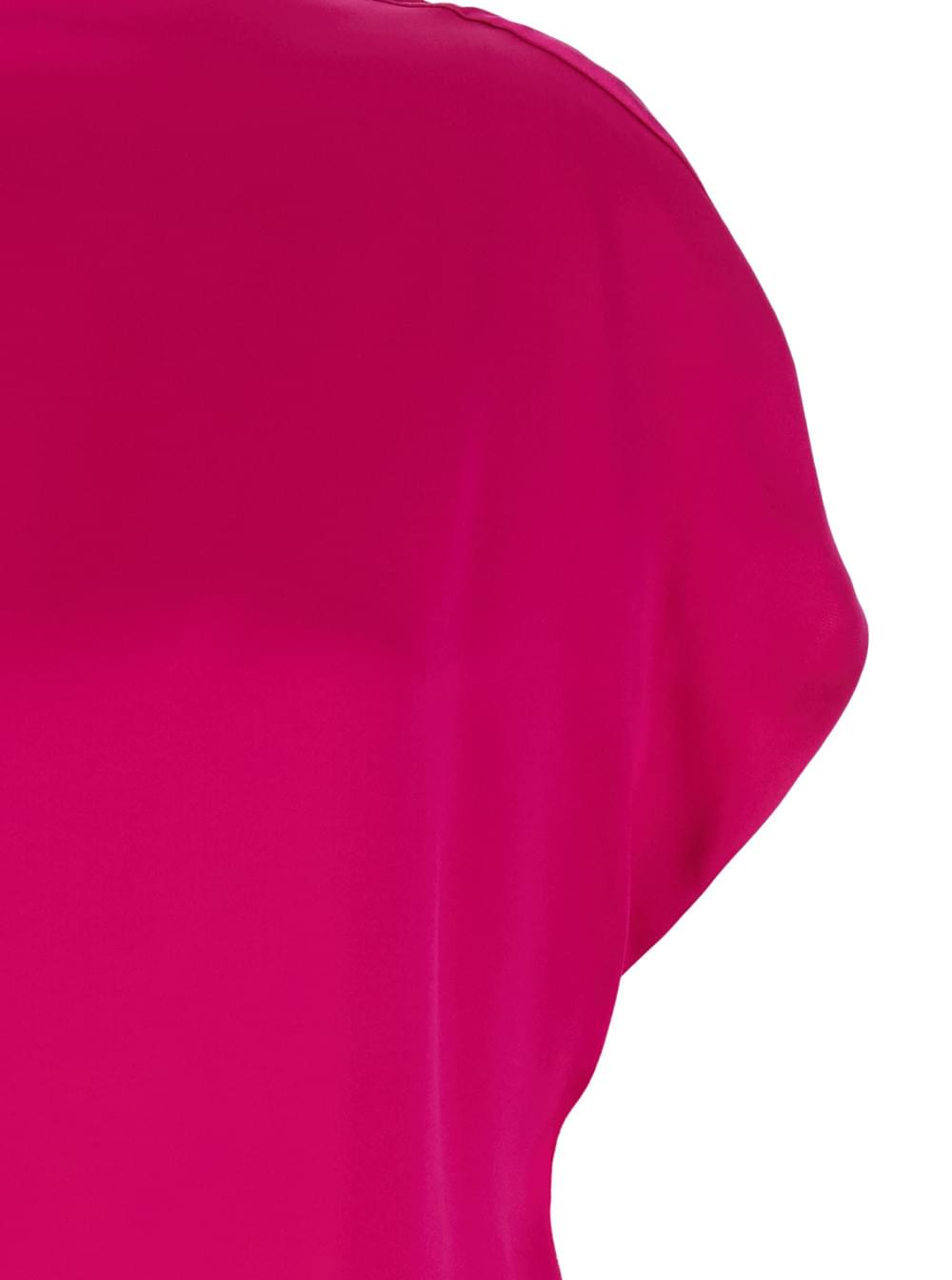 Dries Van Noten Women Pink Dress With V-Neck On The Back And Short Sleeves In Silk Woman DRIES VAN NOTEN