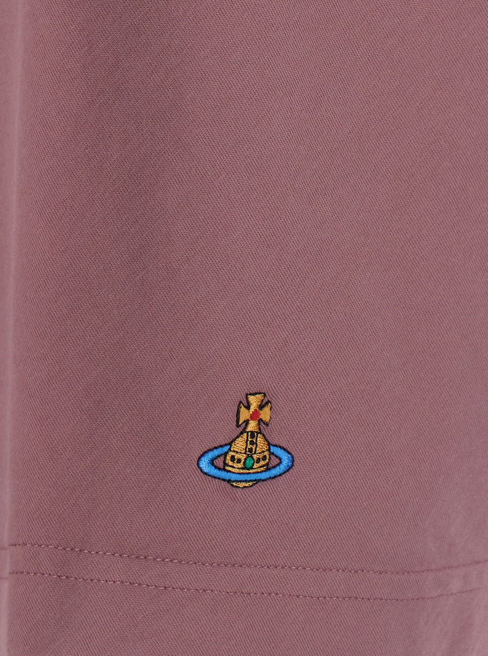 Vivienne Westwood Men Pink Crew Neck T-Shirt With Orb Logo Detail On The Front In Cotton For Men VIVIENNE WESTWOOD