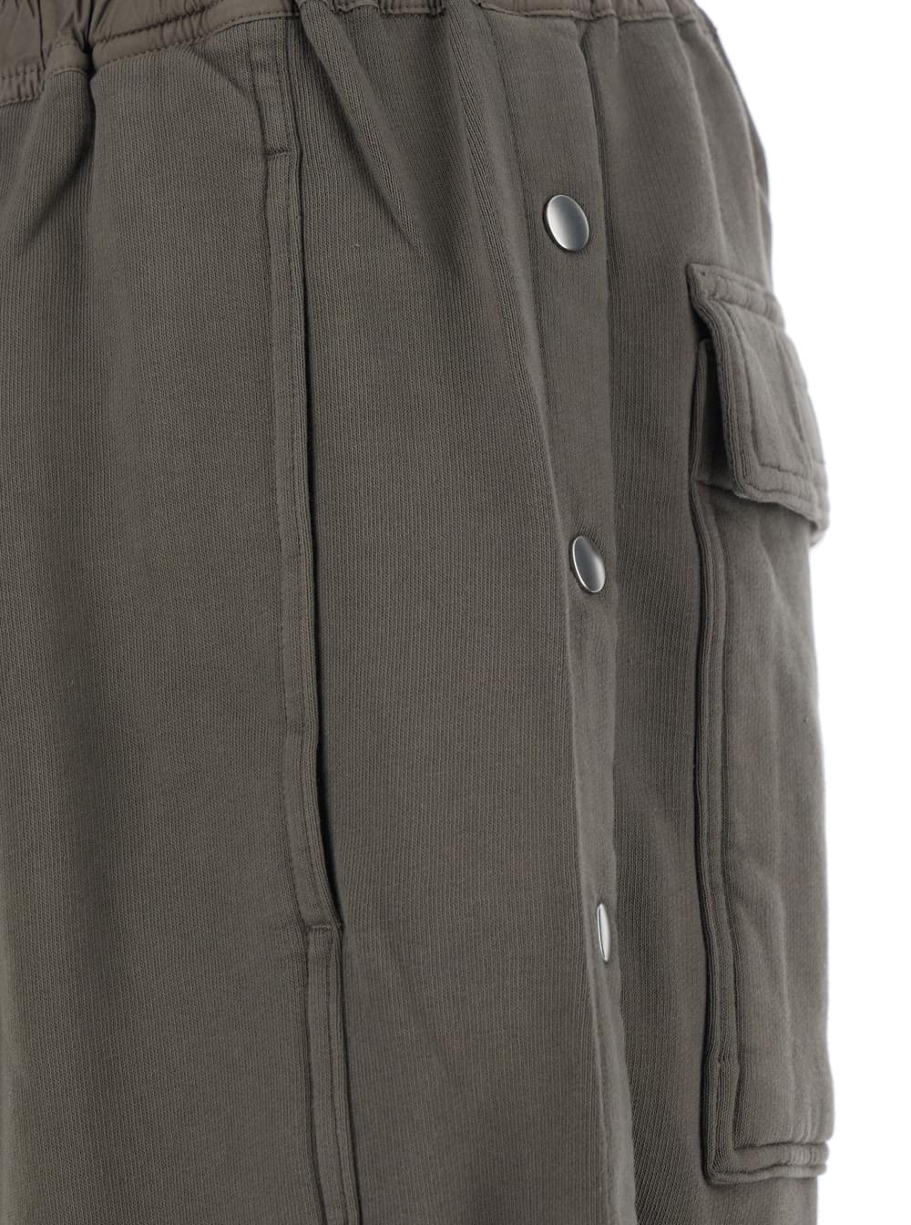Drkshdw Men Gray Shorts With Elastic Waist And Side Buttons DRKSHDW