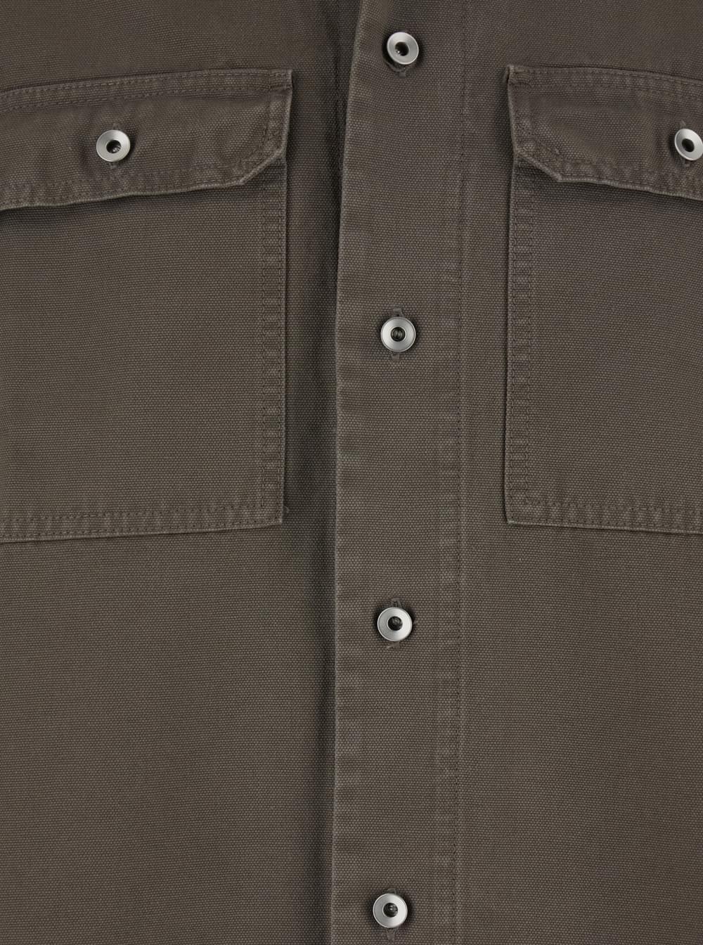 Drkshdw Men Men's 'Magnum Tommy' Short Sleeve Button-Up Shirt In Grey Cotton DRKSHDW