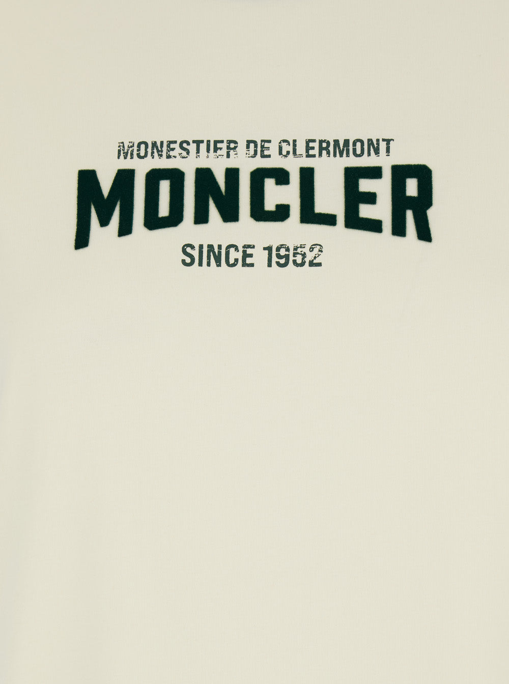 Moncler Women White Cotton T-Shirt With Logo Printed On The Front For Women MONCLER