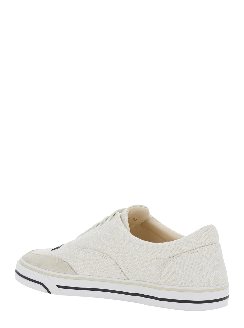 Dolce & Gabbana Men Beige Low Top Sneakers With Logo Patch On The Front In Canvas For Men DOLCE & GABBANA