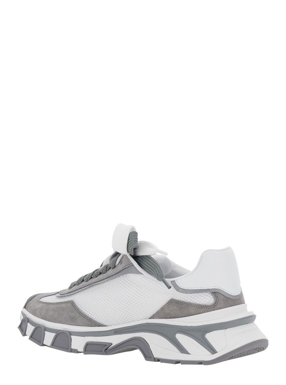 Dolce & Gabbana Men 'Coutryroad' Gray Low Top Sneakers Patch Logo On The Tongue And Maxi Logo On The Side In Leather For Men DOLCE & GABBANA