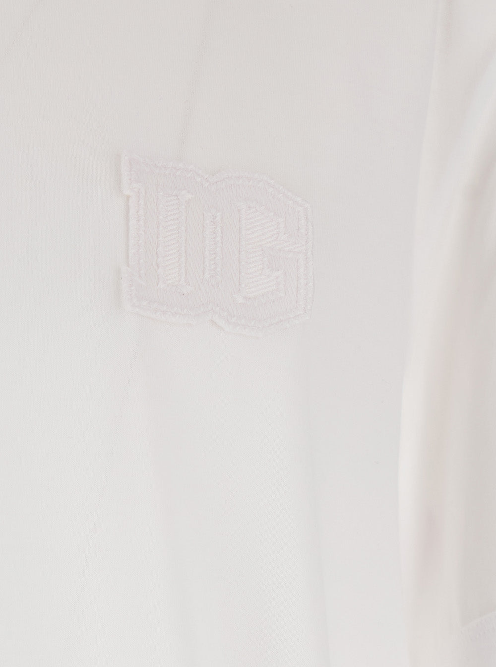 Dolce & Gabbana Men White T-Shirt With Dg Logo In Cotton For Men