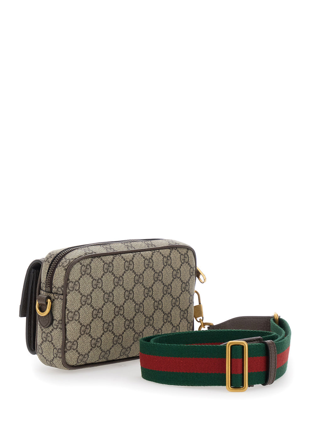 Gucci Men Beige Crossbody Bag 'Ophidia' With Gg Detail On Front In Leather For Men GUCCI