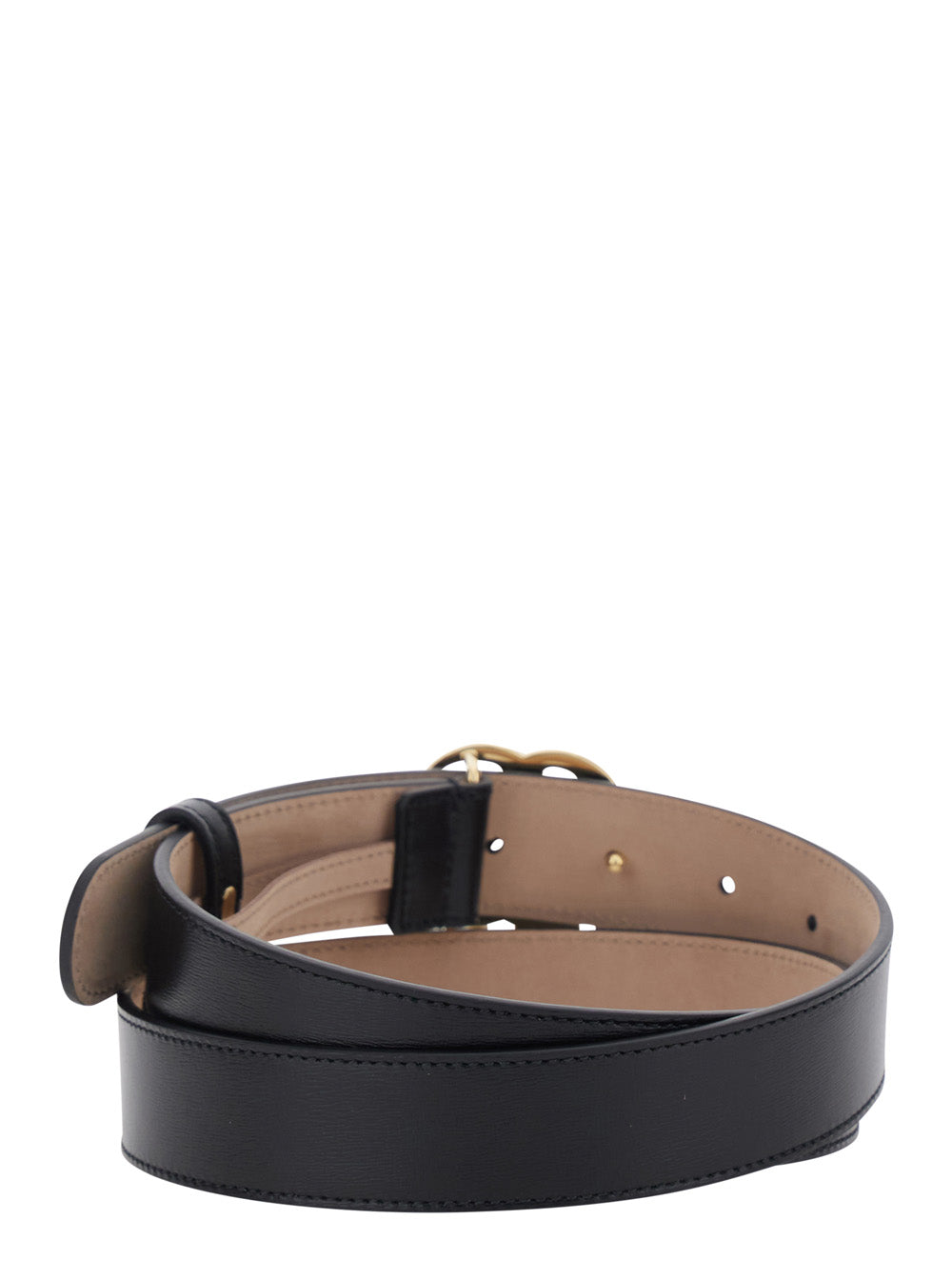 Gucci Men 'Gg Running' Black Belt With Gg Plate Closure In Leather For Men GUCCI