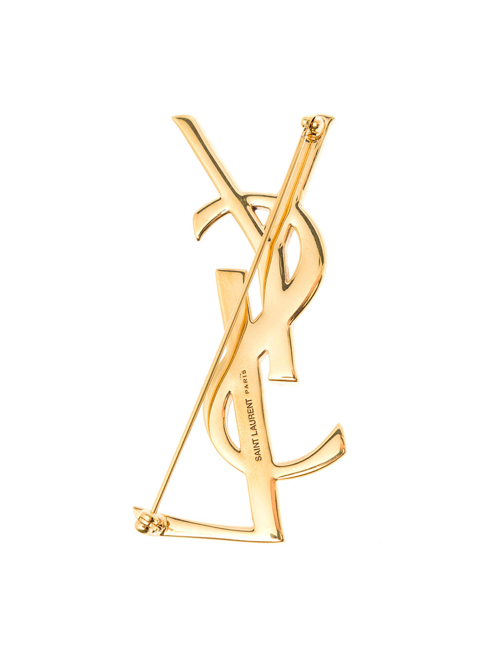 Saint Laurent Women Broche Ysl Texture Serpent Bra/Vieil Or Laiton SAINT LAURENT