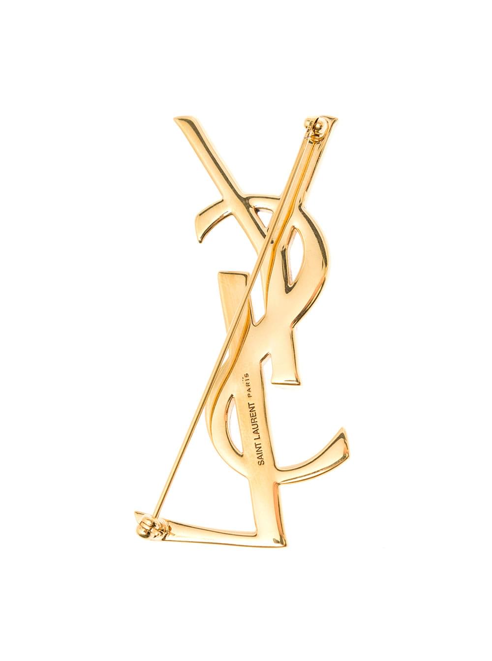 Saint Laurent Women Brooch With Gold-Plated Logo Plate For Women SAINT LAURENT