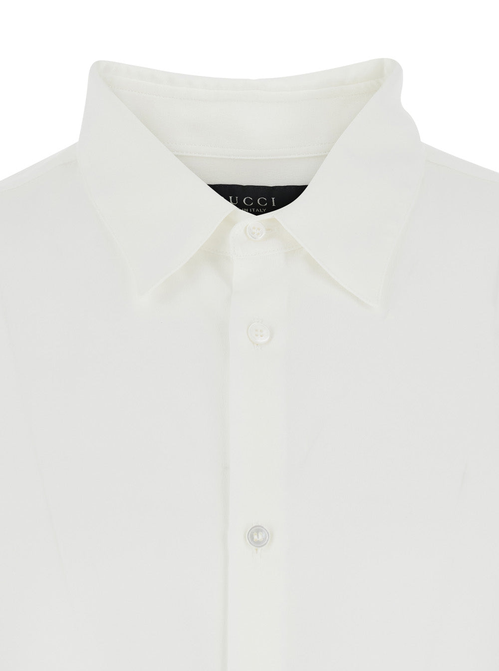 Gucci Men 'Narcissist' White Shirt With Classic Collar And Button Cuffs In Silk For Men GUCCI