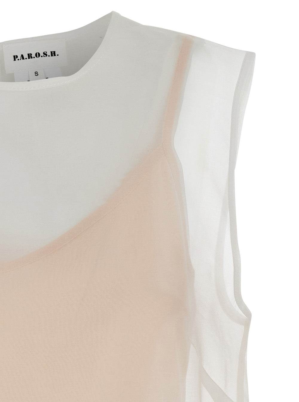 P.A.R.O.S.H. Women White Silk Blouse With Semi-Transparent Design For Women P.A.R.O.S.H.