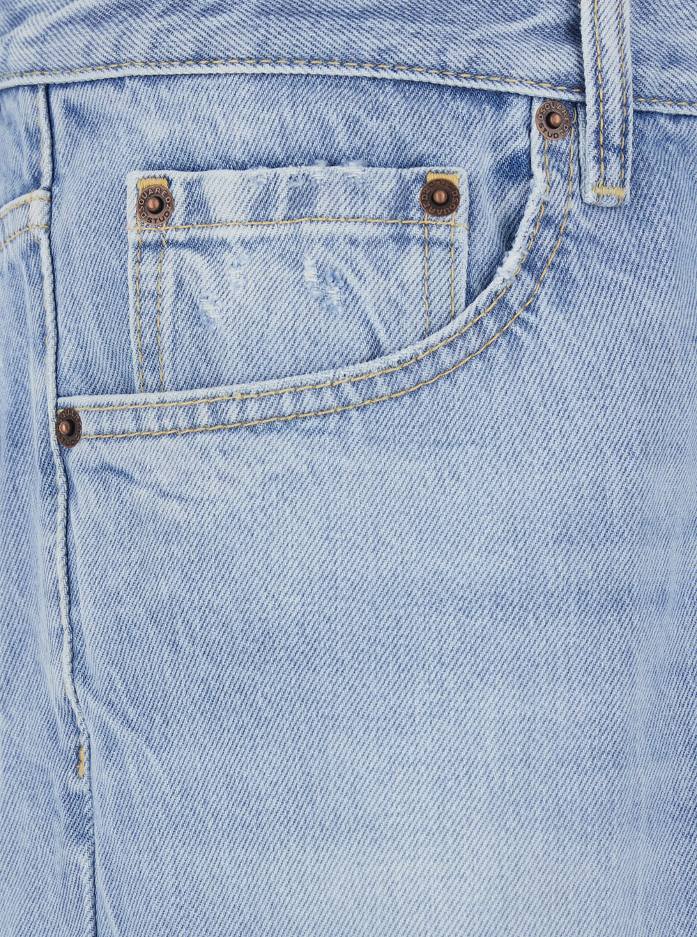 Dsquared2 Men '642' Light Bluejeans With Logo Patch On The Back And Bleach Effect In Denim For Men DSQUARED2