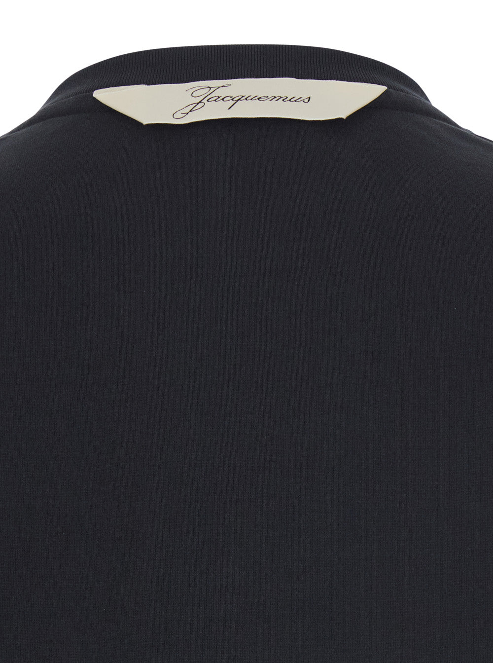 Jacquemus Men 'Le T-Shirt Rond Carre' Black Crew Neck T-Shirt With Long Sleeves In Tech Fabric For Men JACQUEMUS