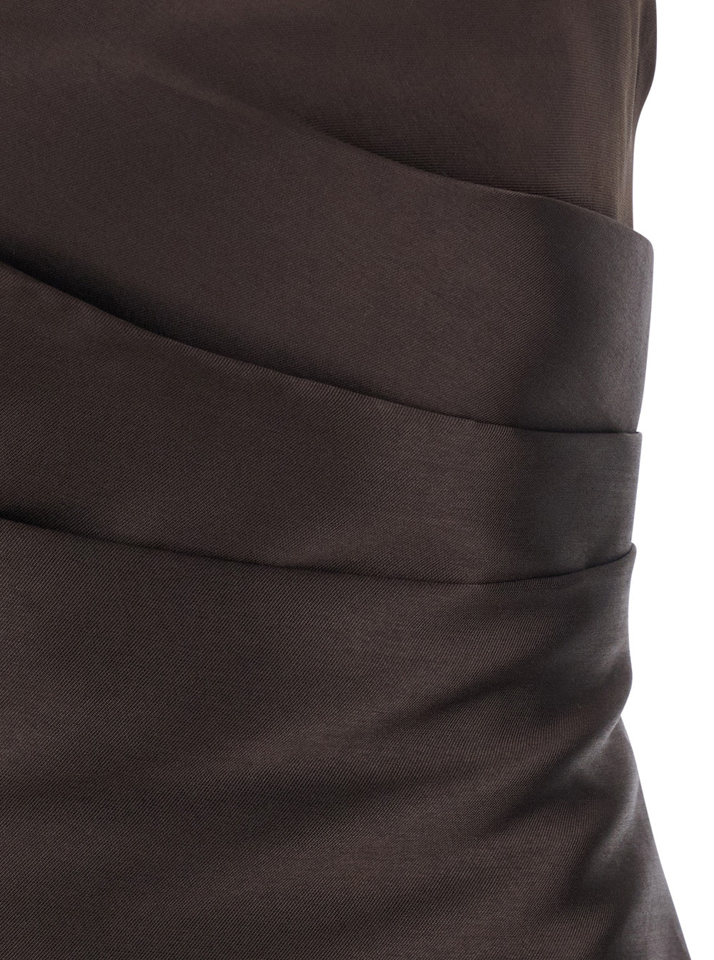 Solace London Women 'Alia' Brown Long Dress With Straight Neckline And Flared Design In Tech Fabric Women SOLACE LONDON