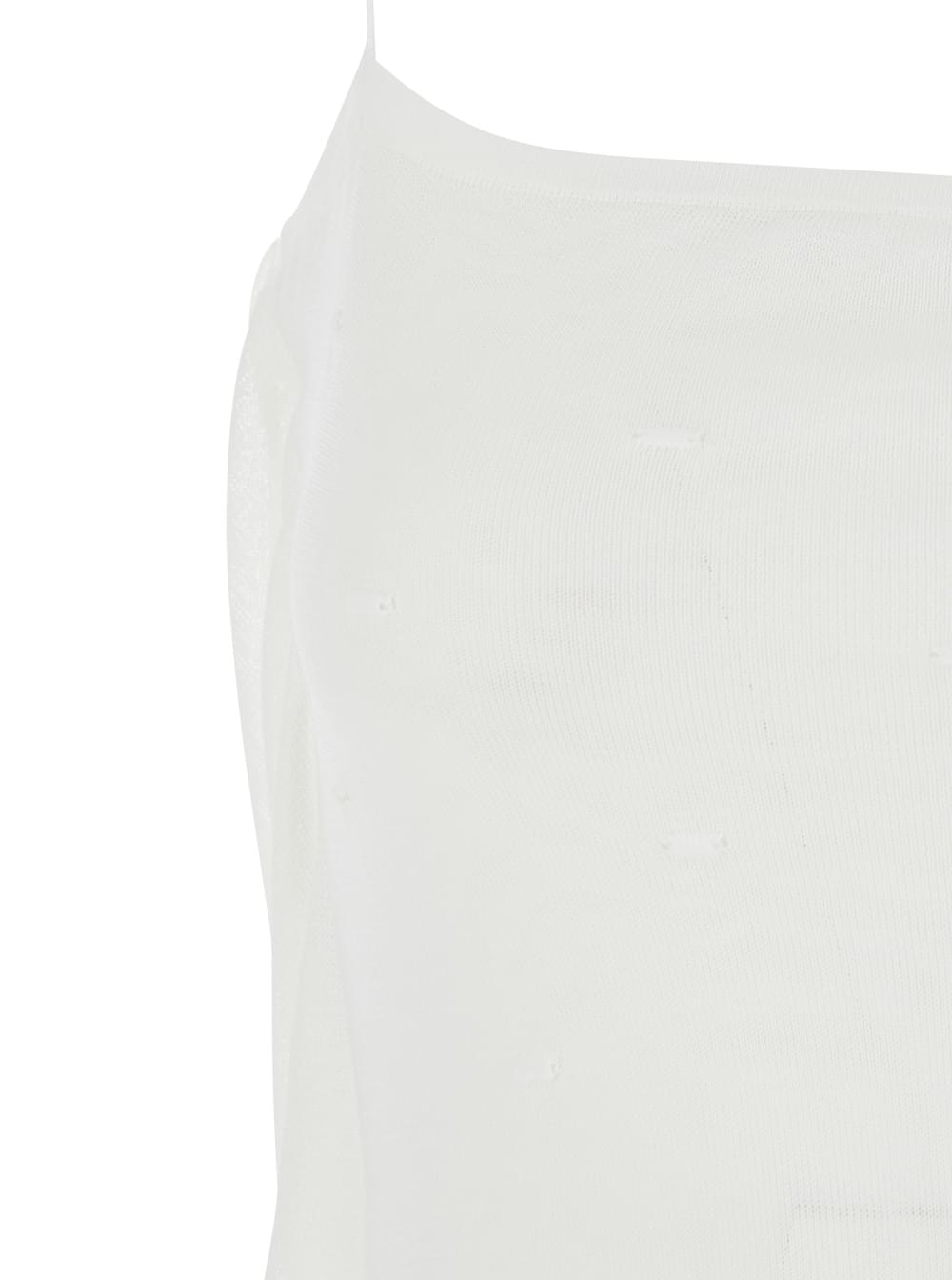 Jacquemus Women White Dress With Straight Neckline In Tech Fabric Woman JACQUEMUS